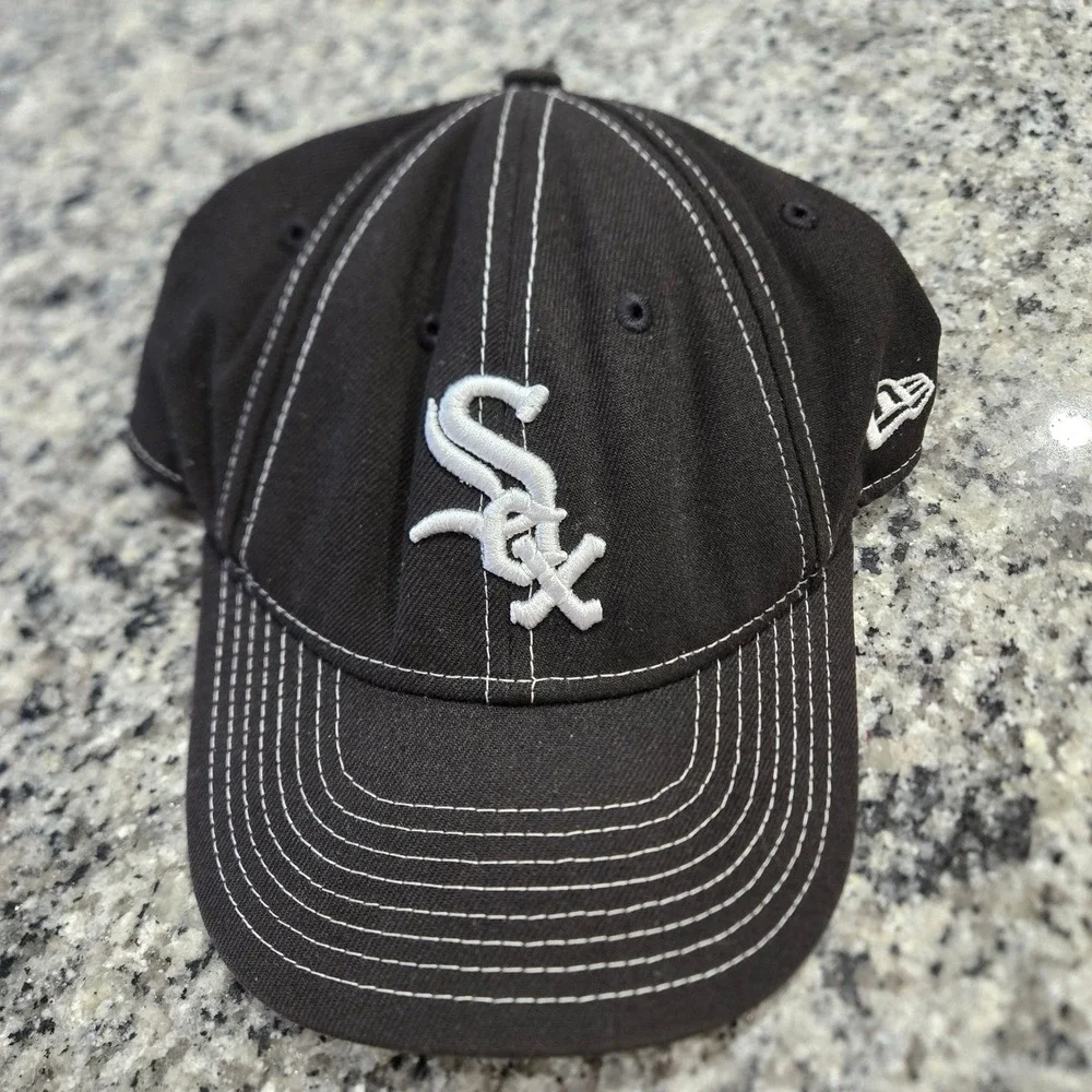 New Era Chicago‎ White Sox Hat Youth OSFM Black Excellent Snapback 9FORTY Cap